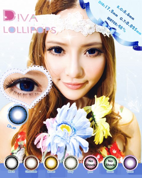 softlens diva lollipops blue