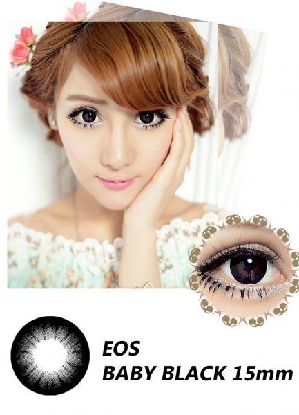 softlens eos baby black, softlens hitam diameter besar