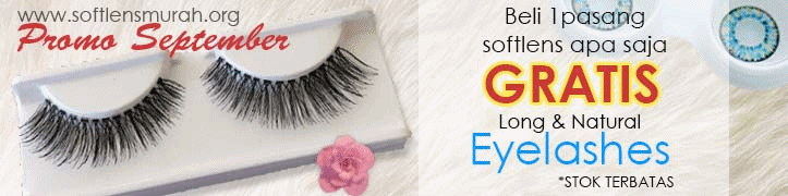 promo september buy 1 pair softlens all type, get free eyelashes