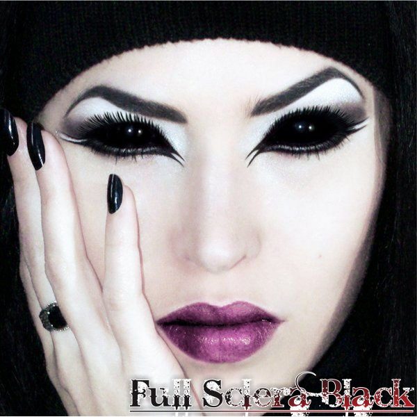 lensa kontak full sclera black