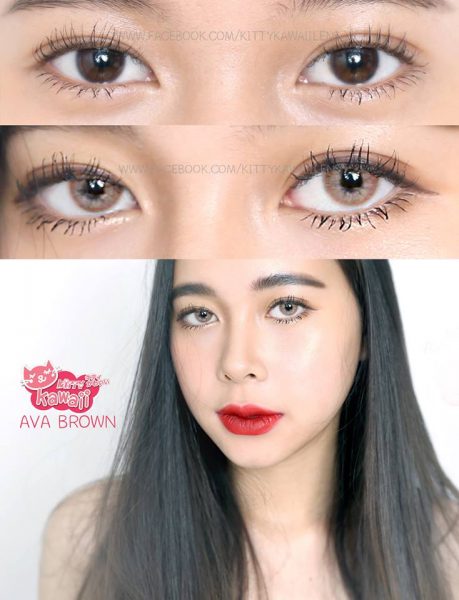 softlens mini ava brown kitty kawaii