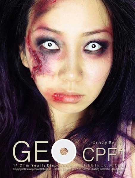 geo animation & crazy lens cp-f1 softlens putih hantu