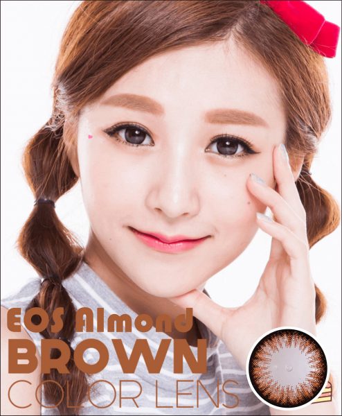 softlens eos almond brown