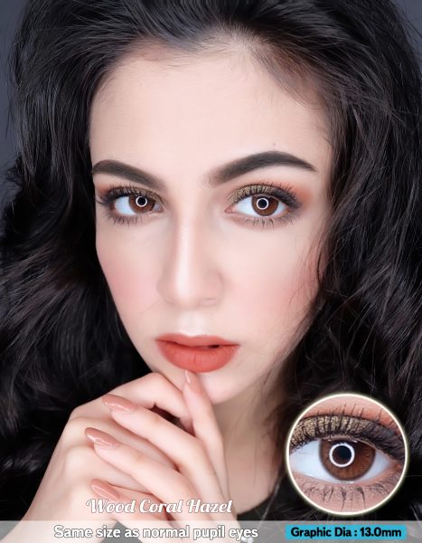 softlens Eos wood coral hazel