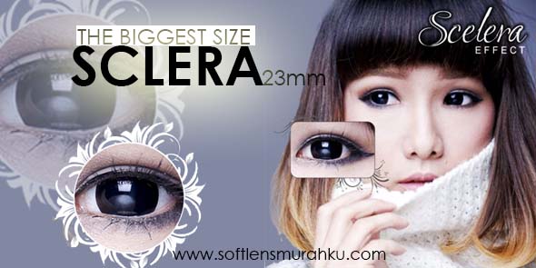 jual softlens sclera hitam pekat diameter besar