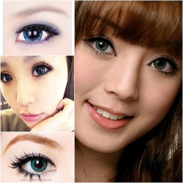 softlens warna biru dan hijau untuk kulit sawo matang